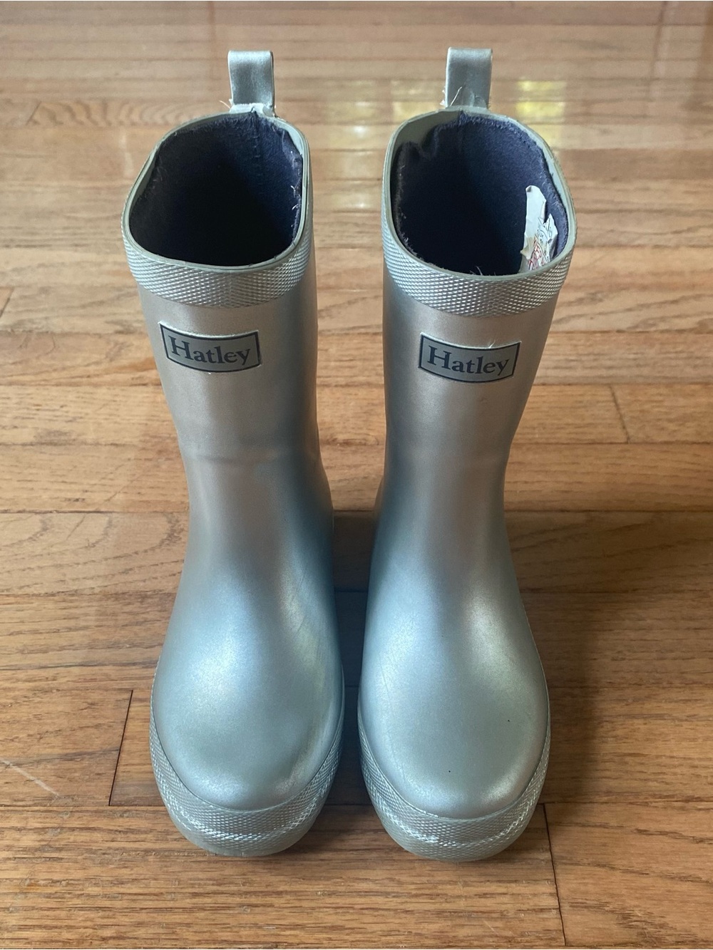 Hatley Metallic Silver Kids' Rain Boots